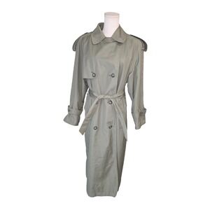 LONDON FOG Womens Trench Coat Beige Plaid Lined Belted Double Breasted‎ Sold!!!!